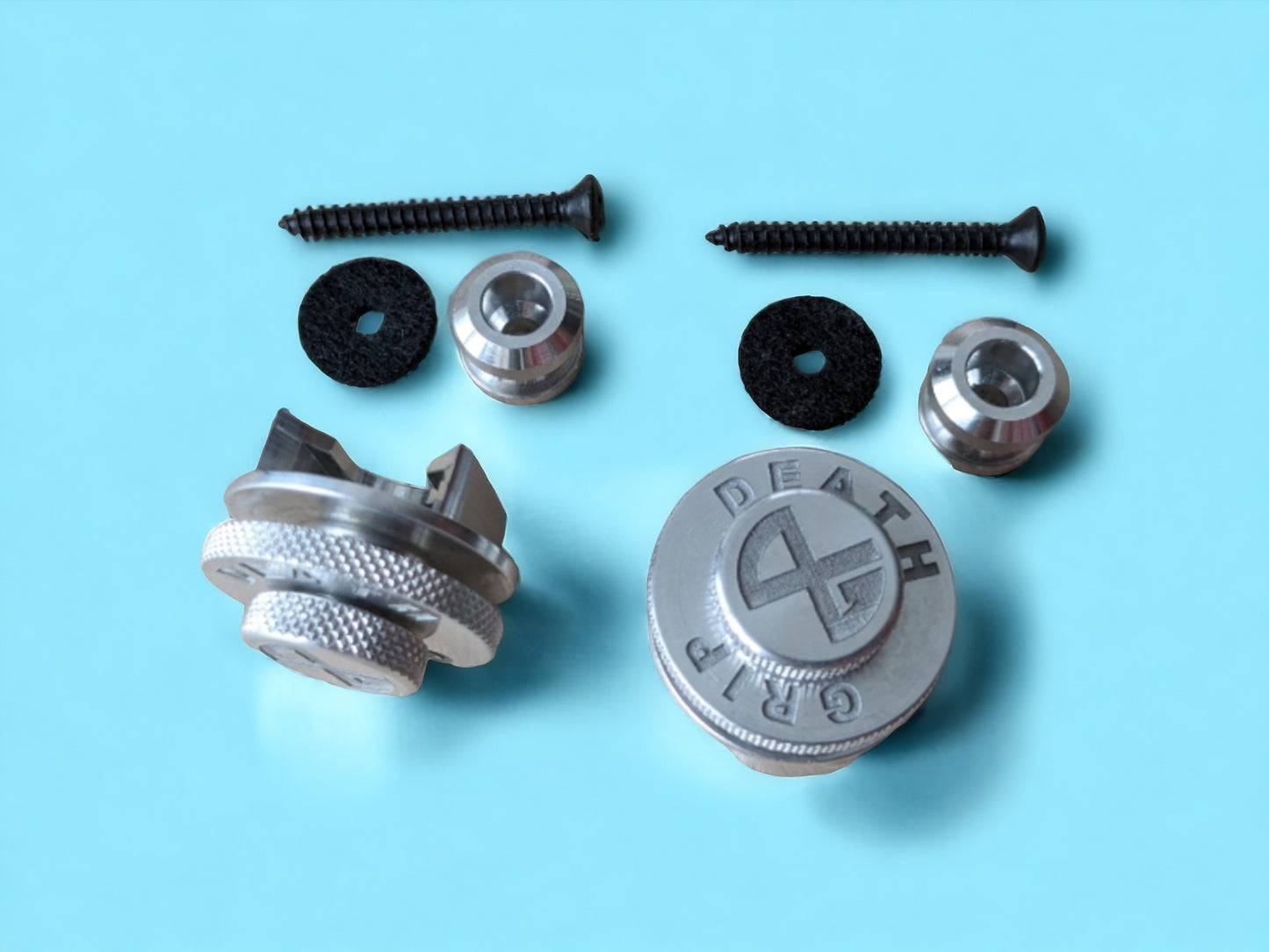 Premium DG Billet Strap Locks -  Silver stealth