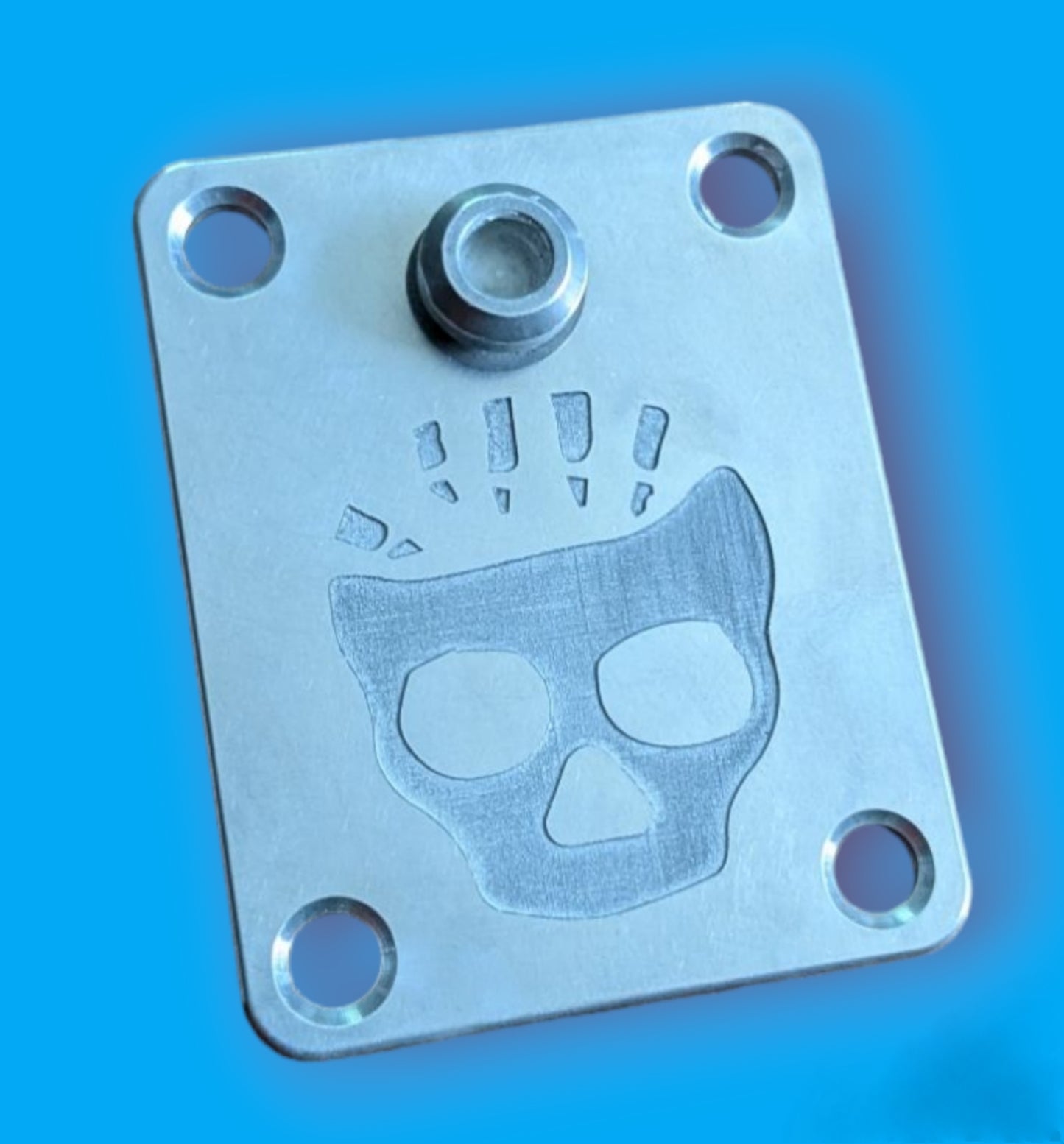 Premium DG Billet Strap Lock Neck Plate With button - Silver